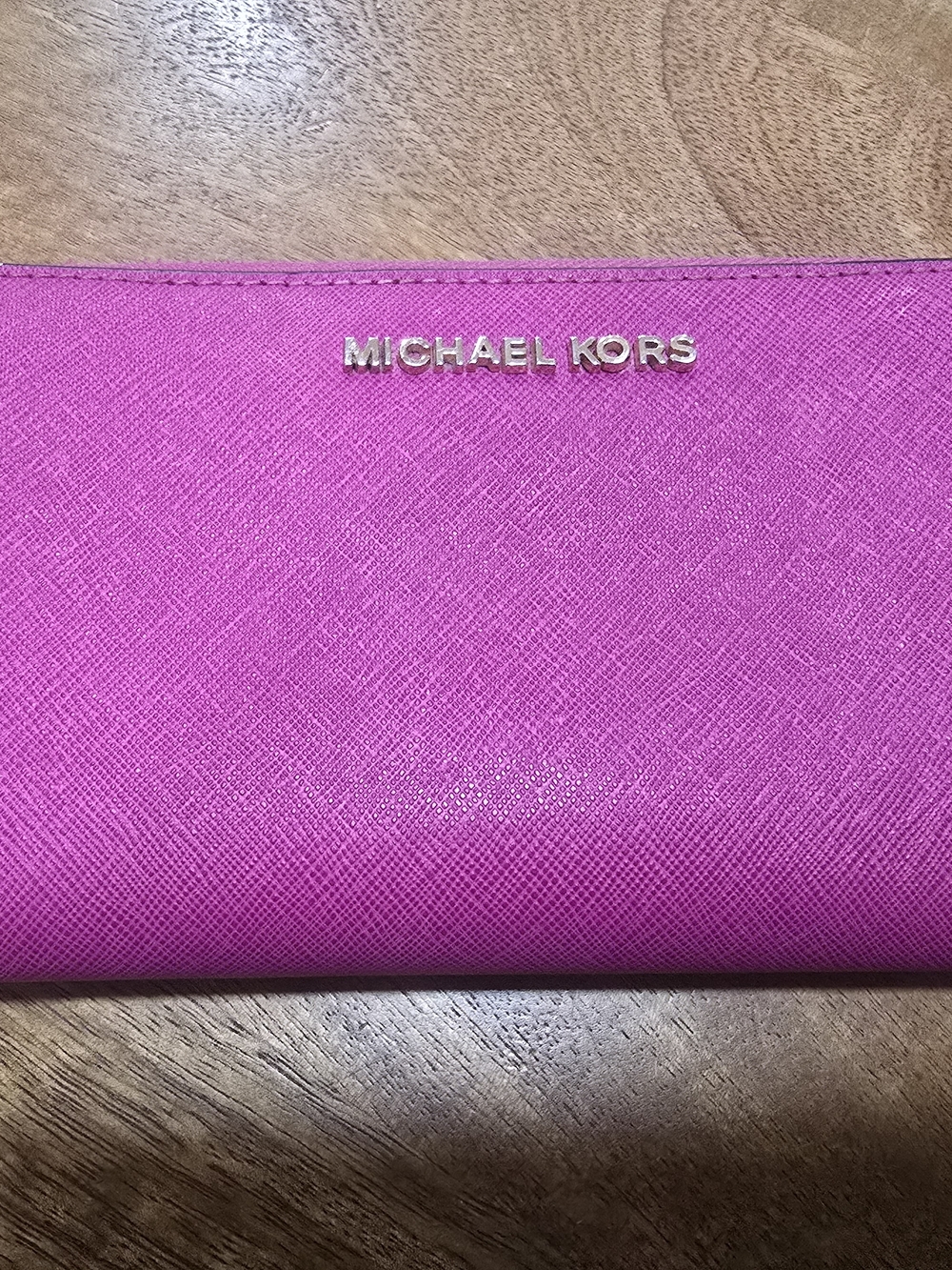 Michael Kors Pink Saffiano Leather Wristlet